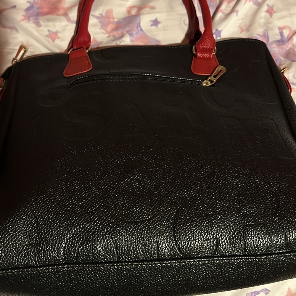 Cute red and black tote purse